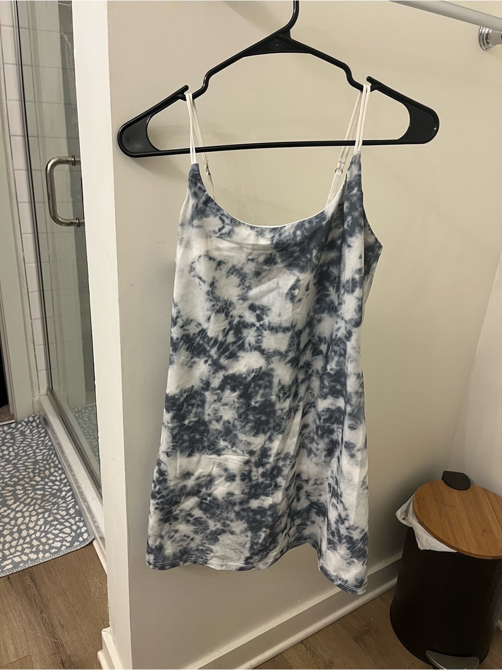 Abercrombie & Fitch Blue and White Tie-Dye Slip Cami